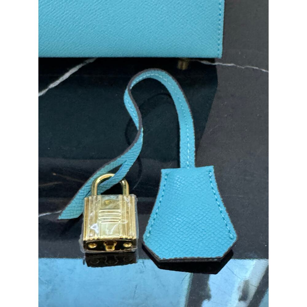 Aqua Blue  “Kelly-Style” Top Handle Bag - Picture 16 of 16